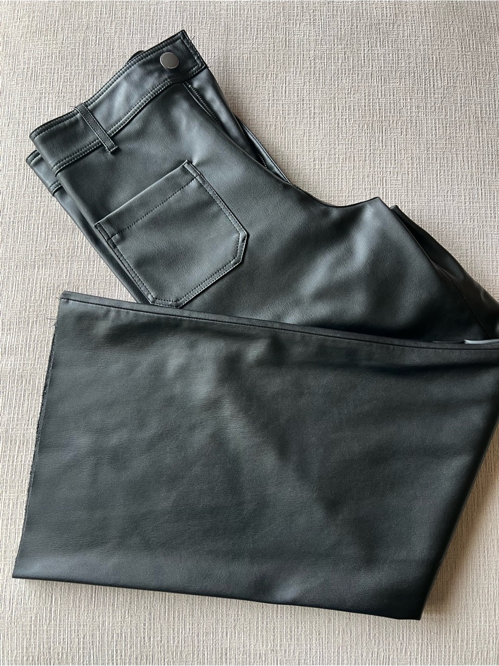 Zara Black Faux Leather Wide-Leg Women's Pants